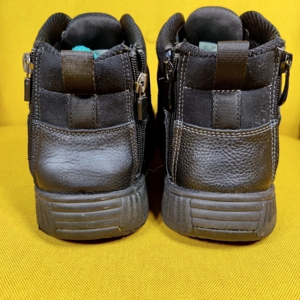 Orthofeet Ranger Boots Black Leather Comfort Walking Men's Shoes Size 12 2E Wide